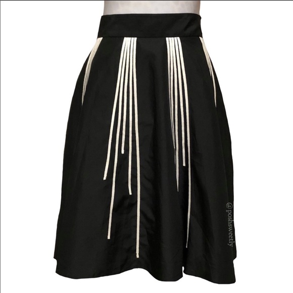 The Limited Full Black Midi Skirt W/ Cream M - Picture 2 of 7